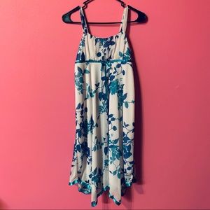 Blue, Teal and White Loose Pretty Dress
